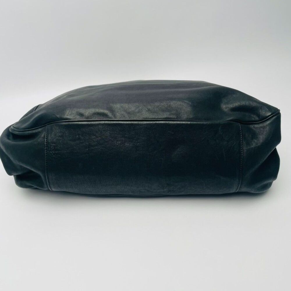 Liberty of London Black Leather Tote Bag Sculptural Lucite Handles w/ Dust Bag - Picture 5 of 14
